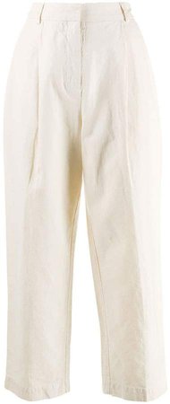 plain cropped trousers