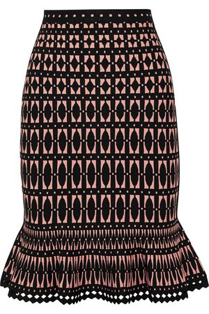 Hervé Léger | Stretch jacquard-knit skirt | NET-A-PORTER.COM