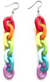 chain rainbow earrings