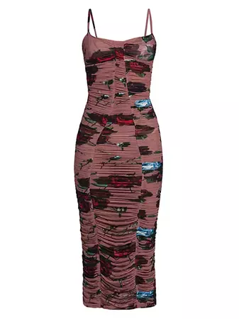 Dolce&Gabbana Floral Ruched Tube Midi-Dress | Saks Fifth Avenue