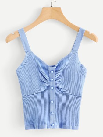 Single Breasted Pleated Knit Top