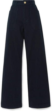 L.F.Markey - Didion Stretch-cotton Drill Wide-leg Pants - Midnight blue