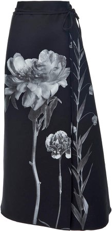 Valentino Printed Wool-Silk Skirt