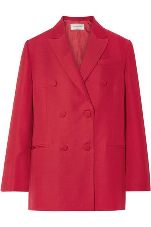 Valentino | Oversized silk and wool-blend crepe blazer | NET-A-PORTER.COM