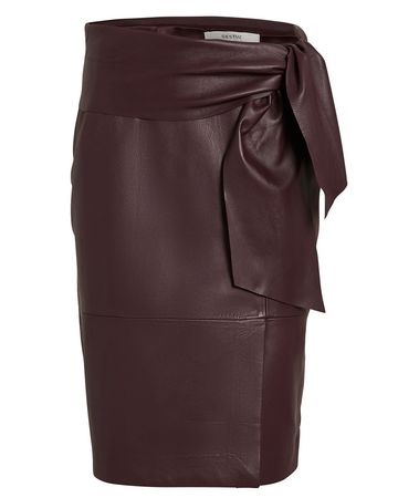 AliahGZ Tie Waist Leather Skirt