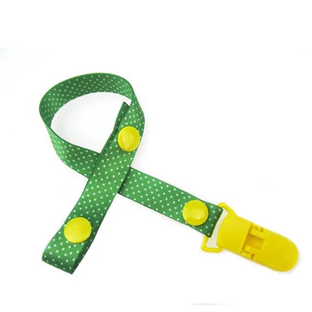 green pacifier clip polka dot