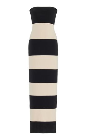 Exclusive Theo Striped Jersey Strapless Maxi Dress By Posse | Moda Operandi