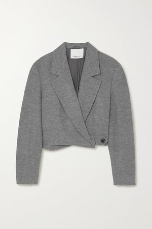 Gray Cropped mélange wool blazer | 3.1 PHILLIP LIM | NET-A-PORTER
