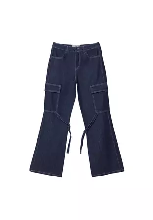 Cargo jeans with pockets and straps - Women's Just in | Stradivarius United States
