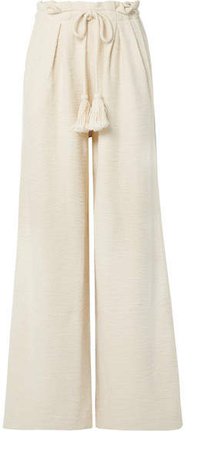 Ayana Cotton-terry Wide-leg Pants - Ivory