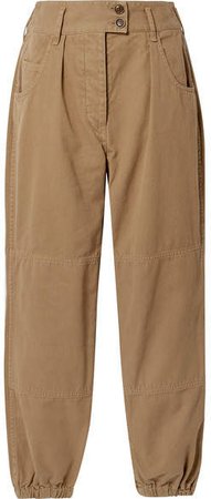 Military Cropped Cotton-twill Tapered Pants - Sand
