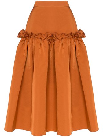 Roksanda Ruffle Detail Midi Skirt | Farfetch.com