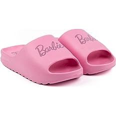 Barbie Sliders Womens | Ladies Pink Iconic Doll Logo Sandals | Beachwear Swimwear Summer Footwear Shoes: Amazon.co.uk: Fashion