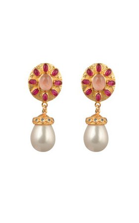 Gold-Plated Pearl Drop Heather Earrings By Valére | Moda Operandi