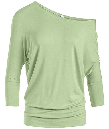 Light-Green Dolman-Sleeve Shirt