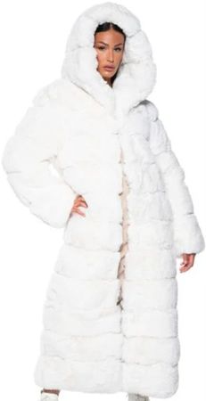 White Fur Trenchcoat