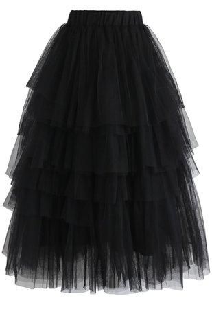 Love Me More Layered Tulle Skirt in Black - Retro, Indie and Unique Fashion