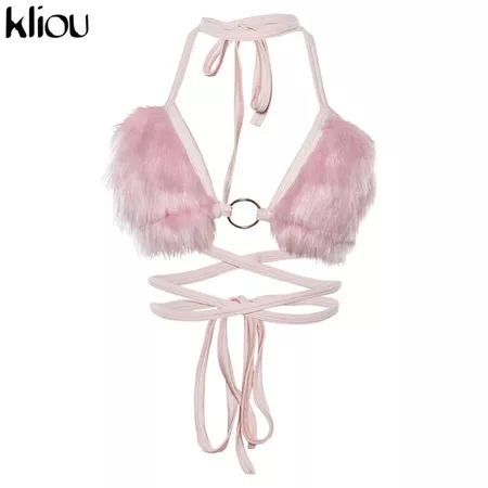 Kliou 2018 sexy women girls pink Flannelette camis tees ribbons design solid color free size female fashion sexy crop tops camis-in Camis from Women's Clothing on Aliexpress.com | Alibaba Group