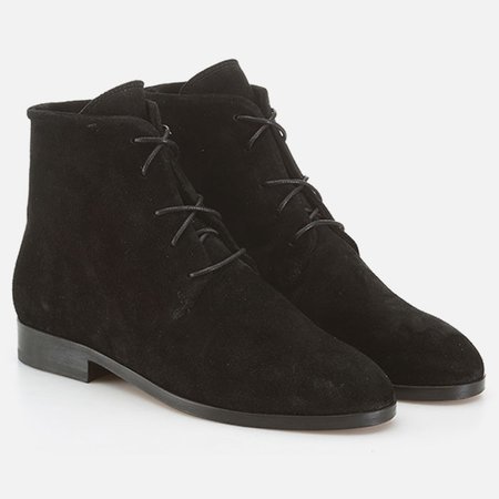 BLACK COW SUEDE ANKLE LACED BOOTS – CBMadeInItaly