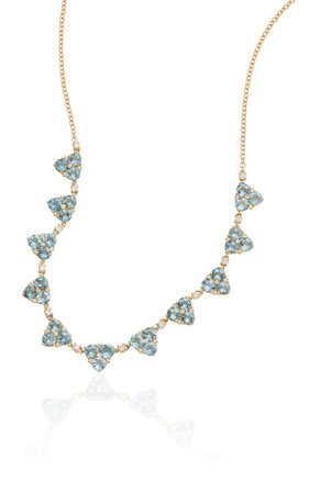 18k Yellow Gold Aquamarine Cluster Necklace With Diamonds By Jamie Wolf