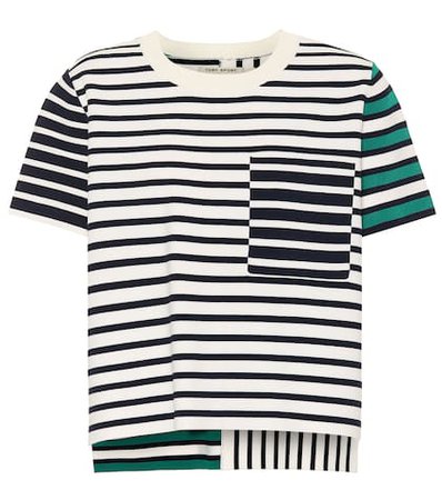 Striped technical knit top
