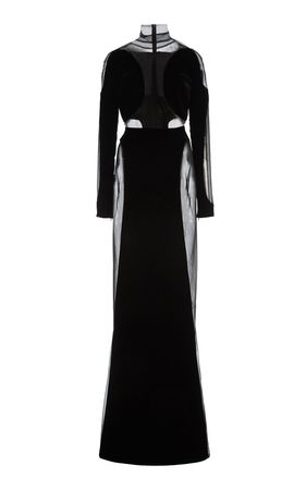 Turtleneck Velvet Cutout Gown By Tom Ford | Moda Operandi