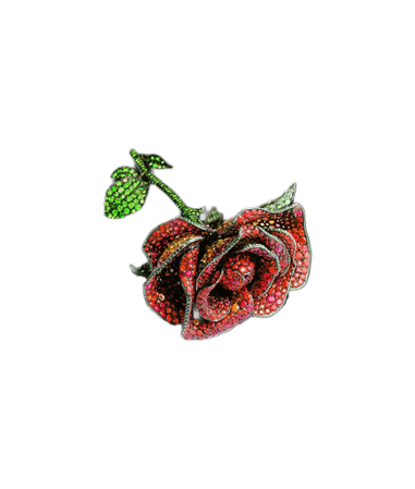 red rose brooch