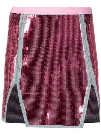 Rick Owens front-slit mini skirt pink RP21S3348SRAWM1 - Farfetch