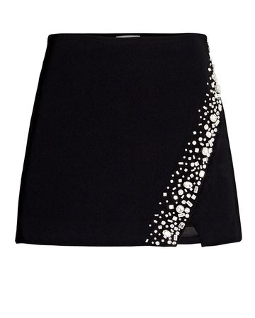A.L.C. Rylan Crystal-Embellished Jersey Mini Skirt in black | INTERMIX®