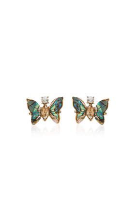 Mother Of Pearl Butterfly Stud Earrings By Oscar De La Renta | Moda Operandi