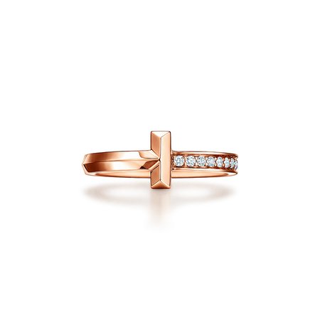 Tiffany T T1 narrow diamond ring in 18k rose gold