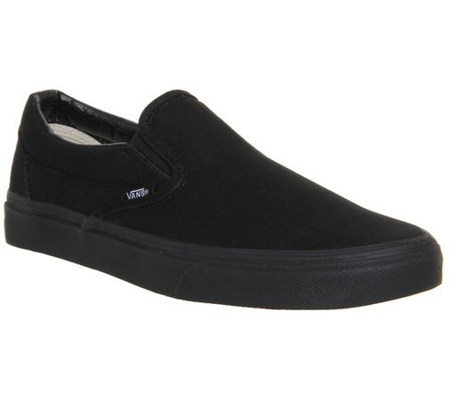 Vans Classic Slip On Shoes Black Mono - Unisex Sports