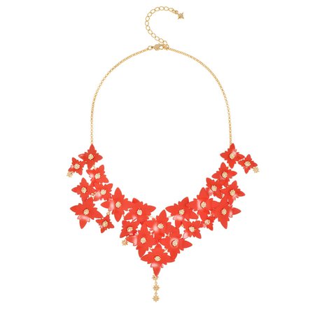 Zinnia Flower Necklace - Orange | all we are | Wolf & Badger