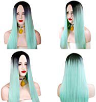 Amazon.com: Ombre Green Wig Long Straight Colorful Hair Synthetic Wigs for Women Dark Roots to Mint Green Natural Looking Heat Resistant Wig Halloween Costumes Cosplay Full Wigs for Girls: Beauty