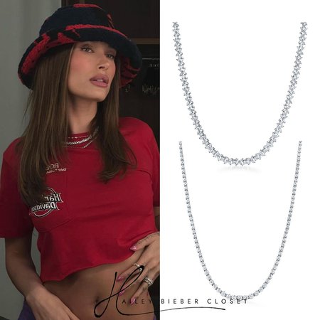 Hailey Bieber Closet • Tiffany Victoria® Alternating Graduated Necklace & Tiffany Victoria® Graduated Line Necklace