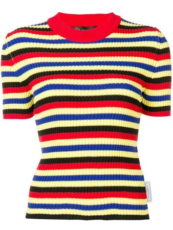 red blue striped top
