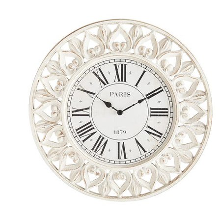 Paris White Carved Wood Wall Clock | Pier 1
