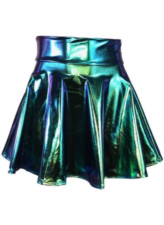 Teal Green shiny skirt mermaid metallic