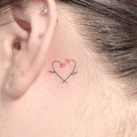 heart - ear tattoo