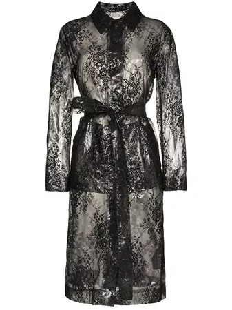 Christopher Kane PVC Belted Lace Coat - Farfetch