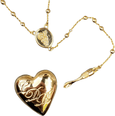 Lana del Rey gold heart lariat necklace