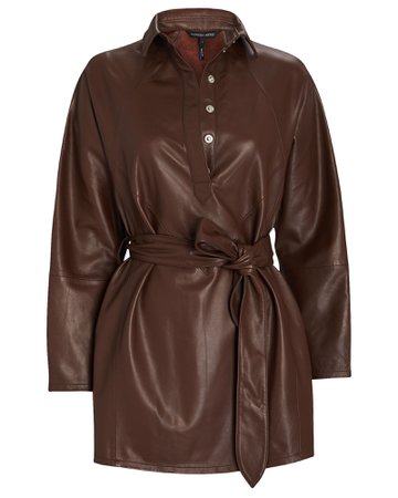 Marissa Webb Madi Mini Leather Tunic Dress | INTERMIX®