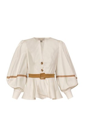Esmeralda Belted Cotton Blouse By Andres Otalora | Moda Operandi