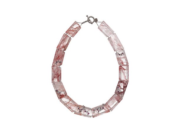One of a Kind Strawberry Tourmalated Quartz Necklace - ZAIKEN Jewelry