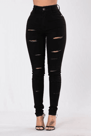 black ripped skinny jeans