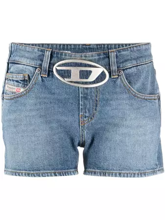 Diesel Logo Plaque Denim Shorts - Farfetch