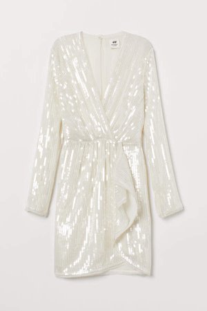 Airy Sequined Dress - Beige