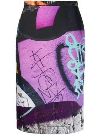 Marques'almeida Graffiti Skirt AW19SK0093STN Purple | Farfetch