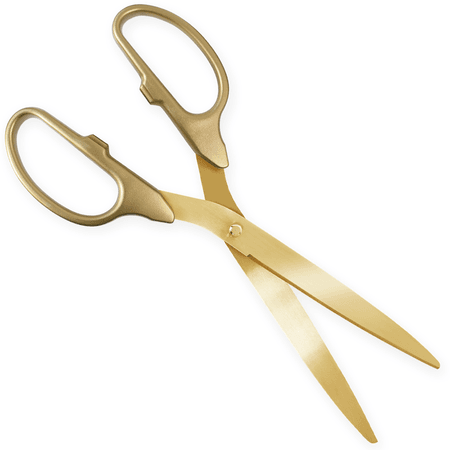 36" Gold Ribbon Cutting Scissors with Gold Blades - Engraving, Awards & Gifts