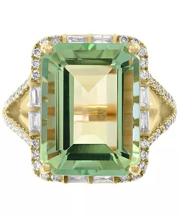 EFFY Collection EFFY® Green Quartz (10-7/8 ct. t.w.) & Diamond (5/8 ct. t.w.) in 14k Gold